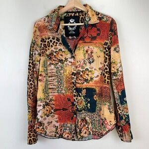 Sundance Cino Womens Boho Maximalist Eclectic Festival Bold Top Sz M Patchwork